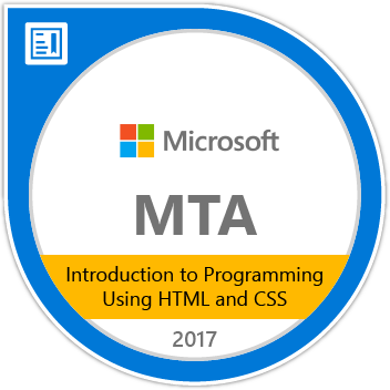 MTA for HTML and CSS badge