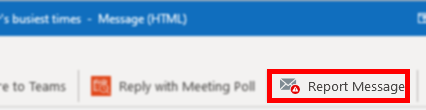 The Report Message button in the Outlook desktop client